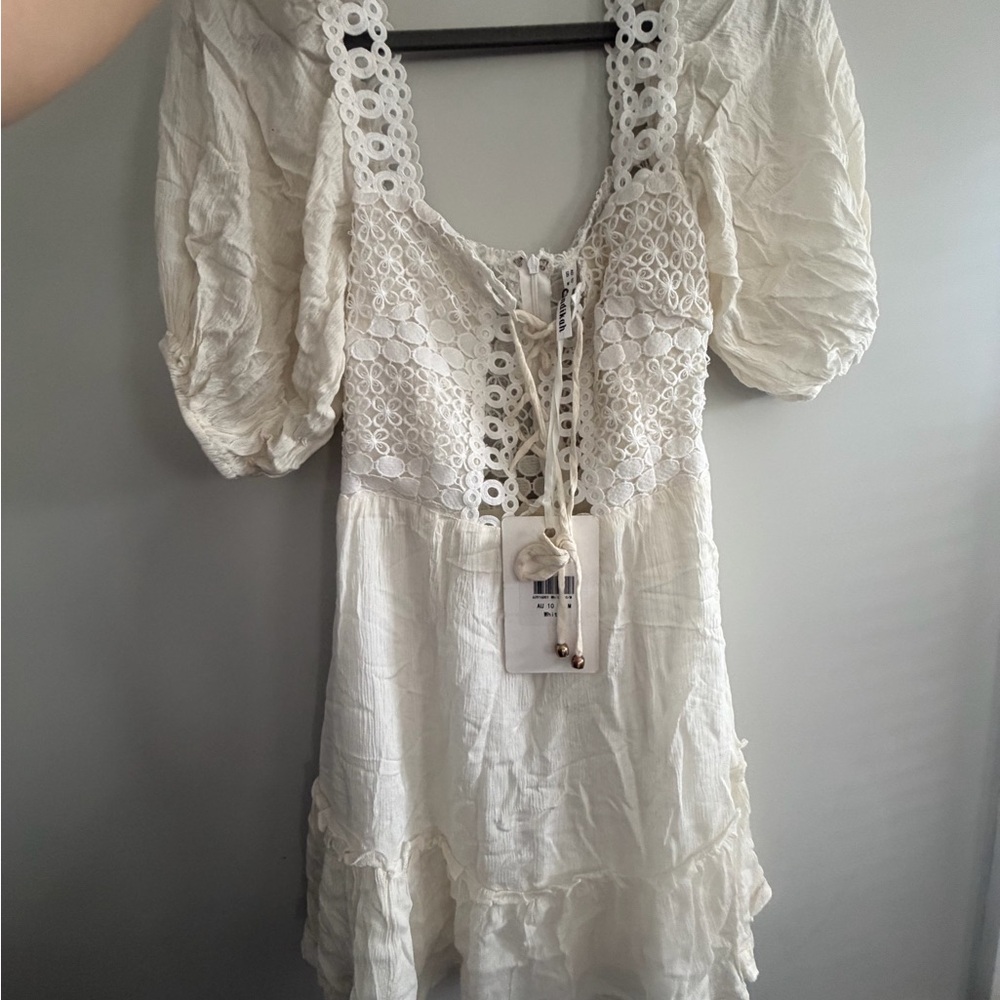New Selfie Leslie Cream Mini Dress
